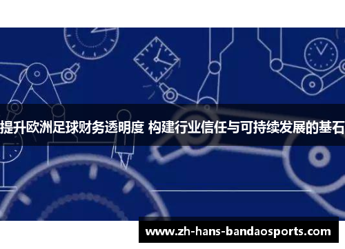 提升欧洲足球财务透明度 构建行业信任与可持续发展的基石